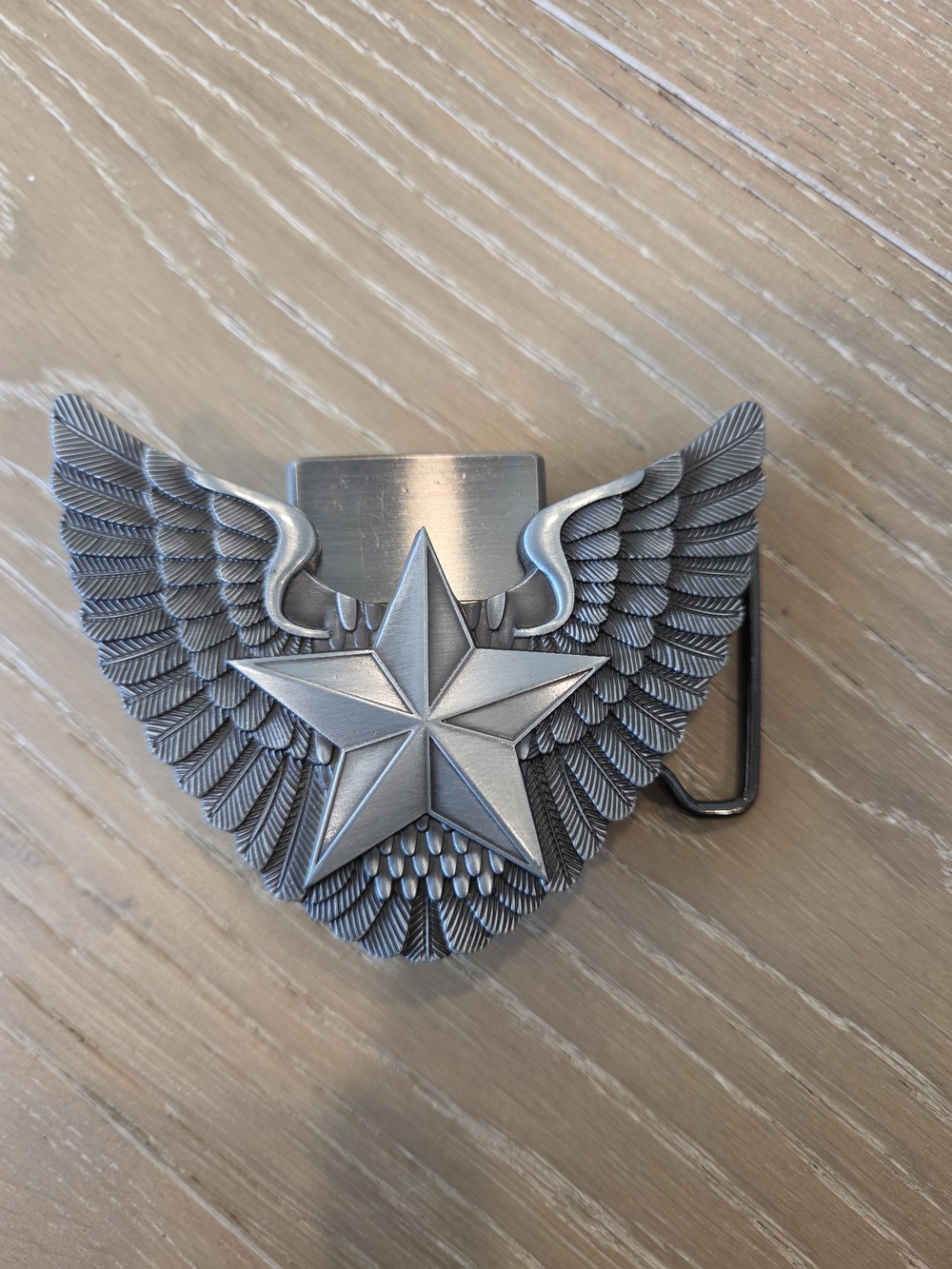 Winged Star Belt Buckle with Removable Flip Top Lighter